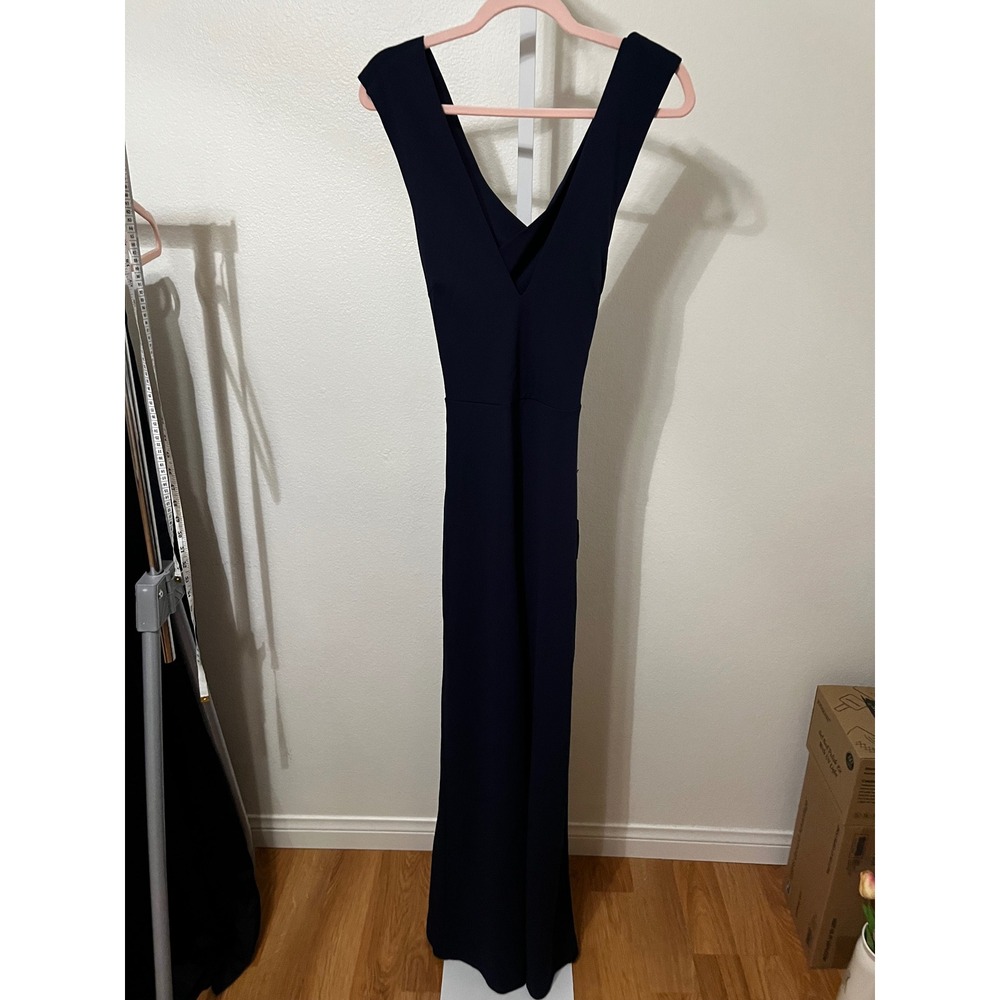 NWT Lulus Thinking Out Loud Navy Blue Backless Jumpsuit Medium - Picture 6 of 9